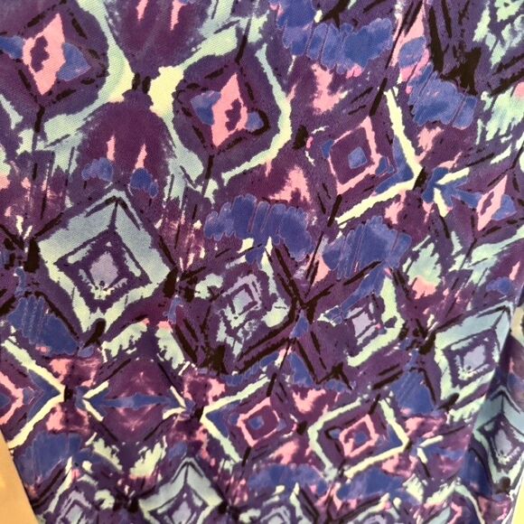 TORRID Women’s Size 2/3 Kimono Cardigan Sheer Open Front Blue Purple Geometric - Picture 4 of 6
